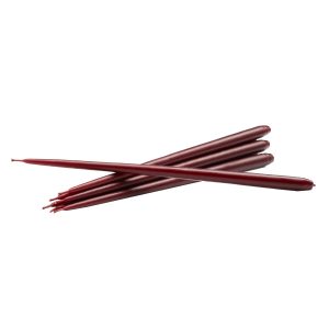 Schmale Kegelkerzen STOFF Nagel im 6er Set, burgundy red