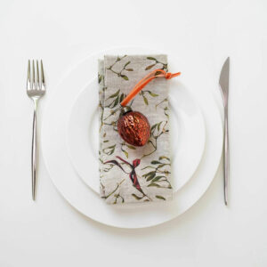 Leinen Servietten 2er, mistletoe natural