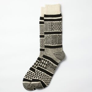 Multi Jacquard Socks, ivory/black