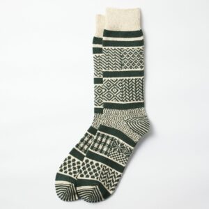Multi Jacquard Socks, ivory/d.green