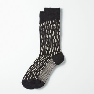 Rain Drop Crew Socks, black/ivory