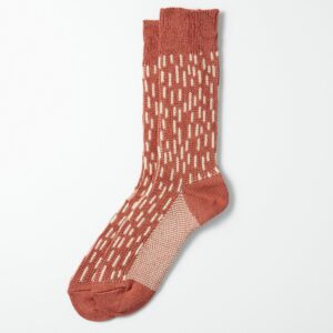 Rain Drop Crew Socks, garnet/ivory