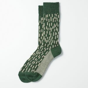 Rain Drop Crew Socks, green/ivory
