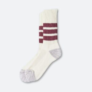 Coarse Ribbed Oldschool Crew Socks, bordeaux