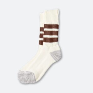 Coarse Ribbed Stripe Socks, brown