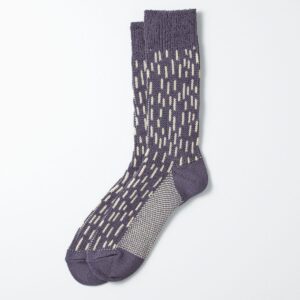 Rain Drop Crew Socks, steel blue/ivory