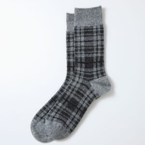 Check Pattern Merino Socks, gray/charcoal