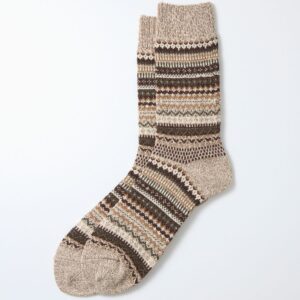 Nordic Pattern Socks, brown
