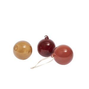 Glass Baubles - M - Set of 3, Roseate Opaque