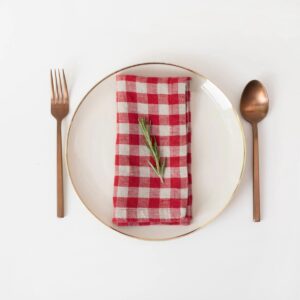 Leinen Servietten 2er Set Red Gingham