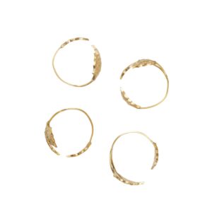 Holly Leaf Napkin Rings - Set of 4 - Brass