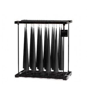 Breite Kegelkerze schwarz matt