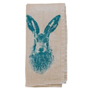 Serviette Feldhase, türkis