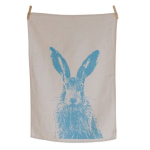 Geschirrtuch Feldhase, hellblau