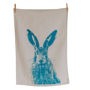 Geschirrtuch Feldhase, türkis