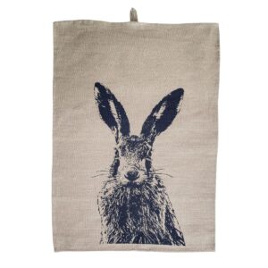 Geschirrtuch Leinen - Feldhase, anthrazit
