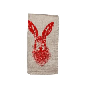 Leinen Serviette Feldhase, rot