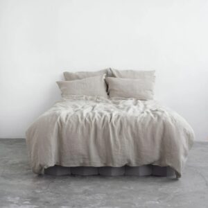 Leinen Bettwäsche Set, Natural, 140x200/70x90)