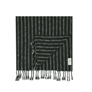 Notte Towel striped, black
