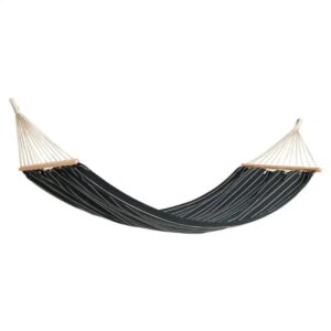 Outdoor Market Hammock-Black with beige stripe