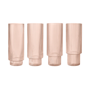Ripple Long Drink Glasses 4er, blush